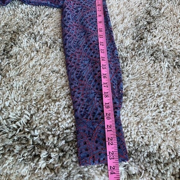 Banana Republic blue top women eyelet lace long sleeve blouse Size S business - Picture 10 of 11